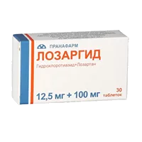 ЛОЗАРГИД таб п.п.о. 12,5мг 100мг N30
