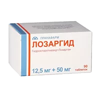 ЛОЗАРГИД таб п.п.о. 12,5мг 50мг N90