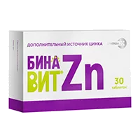БИНАВИТ Zn Цинк таблетки 480мг N30