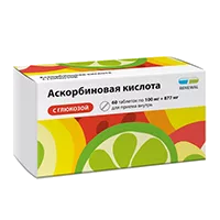 Аскорбиновая кислота с глюкозой таб 100мг 877мг N60