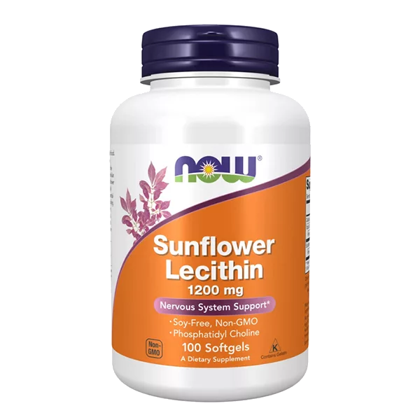 NOW Лецитин подсолнечника Sunflower Lecithin 1200 мг капсулы 1845мг N100