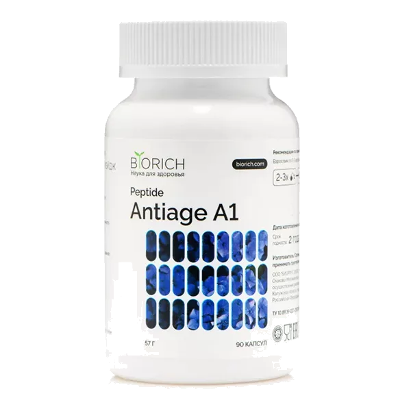 BIORICH Peptide Antiage A1 Пептид Антиэйдж капсулы 628мг N90