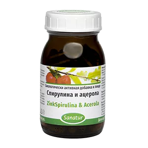 Sanatur Спирулина и ацерола капсулы 550мг N90