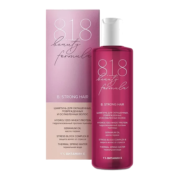 818 Beauty formula Шампунь B.STRONG HAIR Для окрашенных, повреждённых и ослабленных волос 200мл