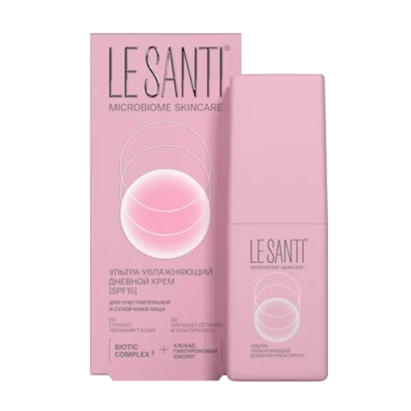 LE SANTI Крем Ультра-увлажняющий дневной SPF15 для чувствительной и сухой кожи лица 40мл
