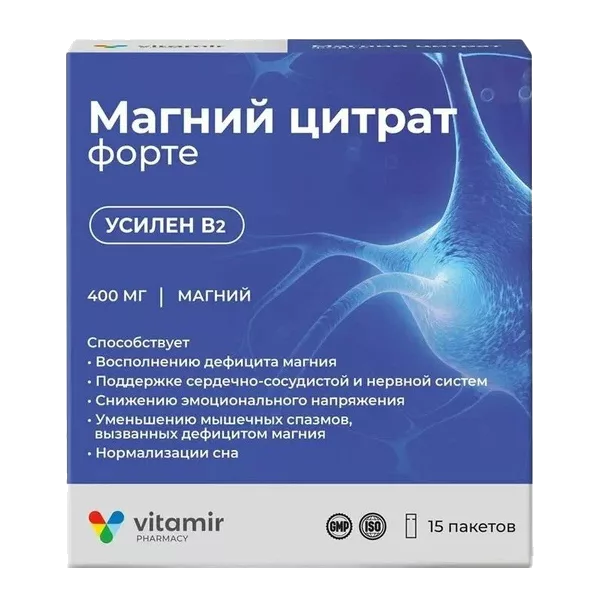 Магний цитрат форте 400 мг Vitamir ВИТАМИР порошок 6г N15