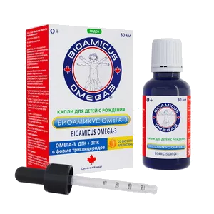 БиоАмикус Омега-3 BioAmicus Omega-3 кап д/внут пр вкус апельсина 30мл N1