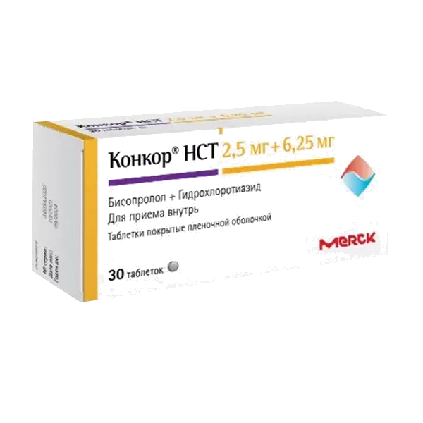 Конкор НСТ таб п.п.о. 2,5мг 6,25мг N30