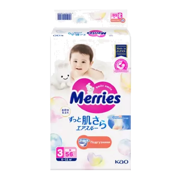 Подгузники детские MERRIES р.M (6-11кг) N56