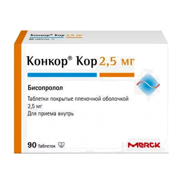 Конкор Кор таб п.п.о. 2,5мг N90