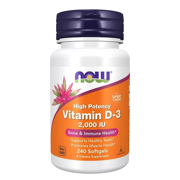 NOW Витамин Д3 2000 МЕ высокоэффективный Vitamin D3 2000 IU капсулы 303мг N240
