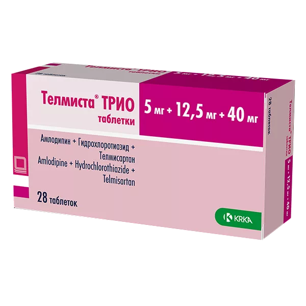 Телмиста ТРИО 5мг+12,5мг+40мг таб N28