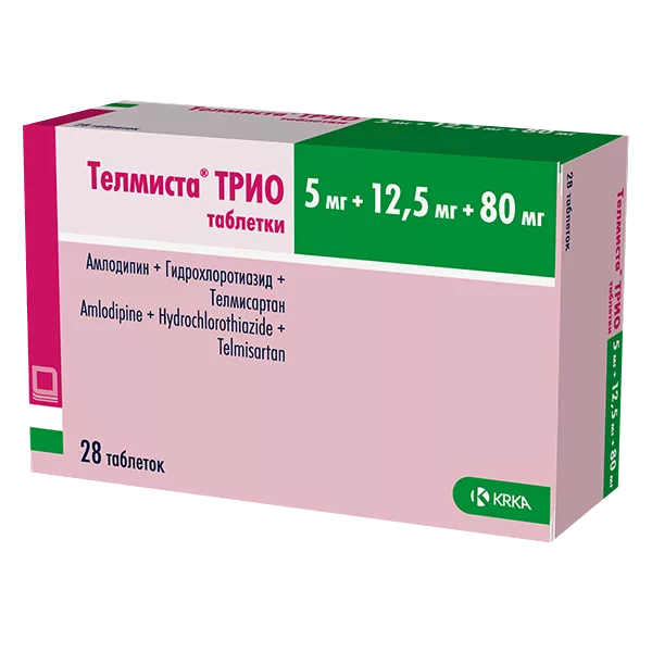 Телмиста ТРИО 5мг+12,5мг+80мг таб N28