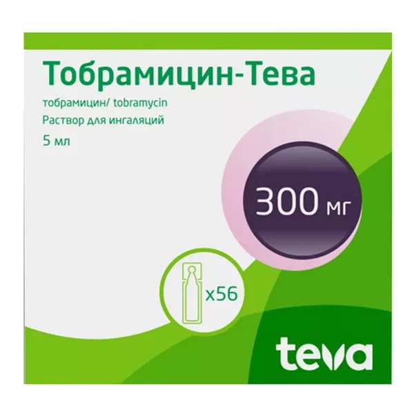 Тобрамицин-Тева р-р д/инг 300мг 5мл N56