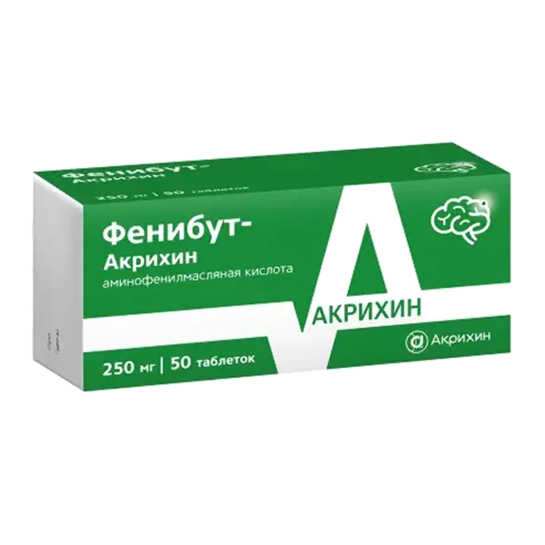 Фенибут-Акрихин таб 250мг N50