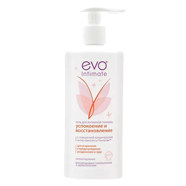 EVO Intimate Гель для интимной гигиены Успокоение и Восстановление с комплексом Пантелакт 250мл