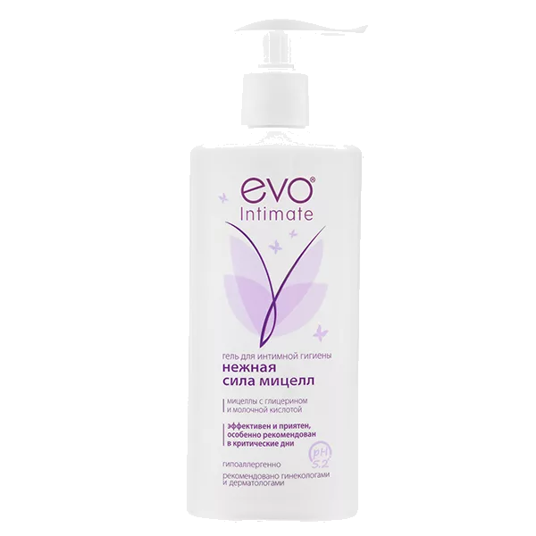 EVO Intimate Гель для интимной гигиены Нежная сила мицелл с глицерином и молочной к-той 250мл