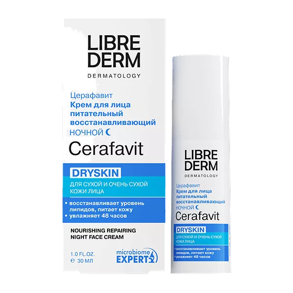 LIBREDERM Крем для лица Cerafavit ночной питательный восстанавливающий 30мл