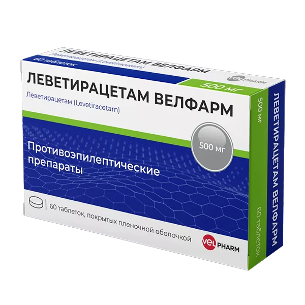 ЛЕВЕТИРАЦЕТАМ ВЕЛФАРМ таб п.п.о. 500мг N60