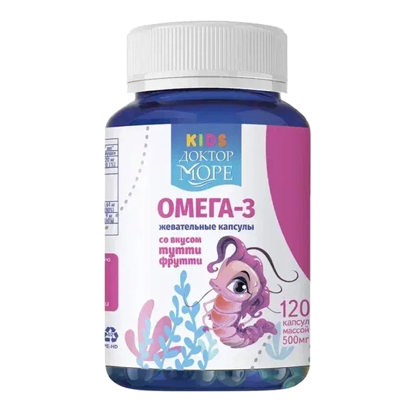 Irispharma Детская Омега-3 вкус тутти-фрутти капсулы жев 500мг N120