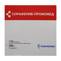 СОРАФЕНИБ-ПРОМОМЕД таб п.п.о. 200мг N112