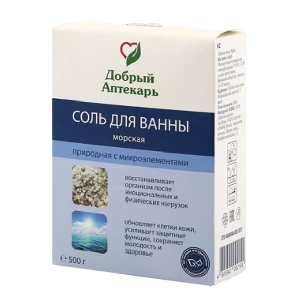 Добрый аптекарь Соль для ванн морская с микроэлементами 500г