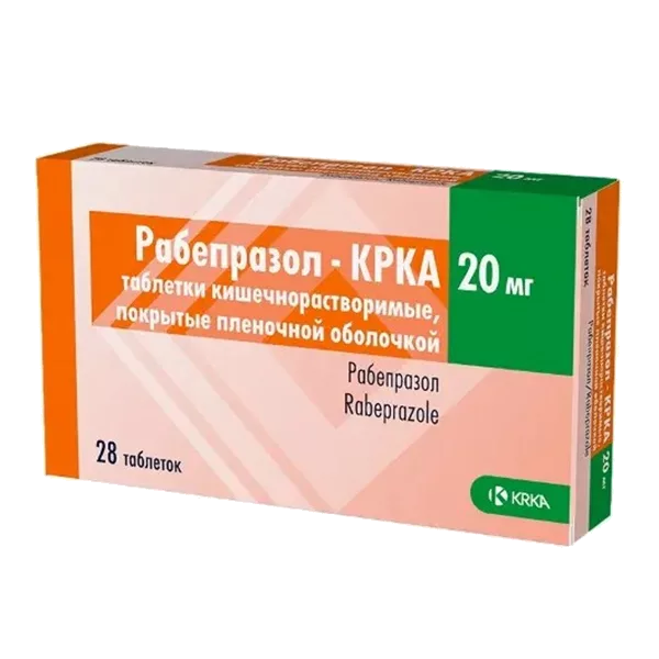 Рабепразол-КРКА таб кишечнораств п.п.о. 20мг N28