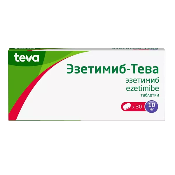 Эзетимиб-Тева таб 10мг N30
