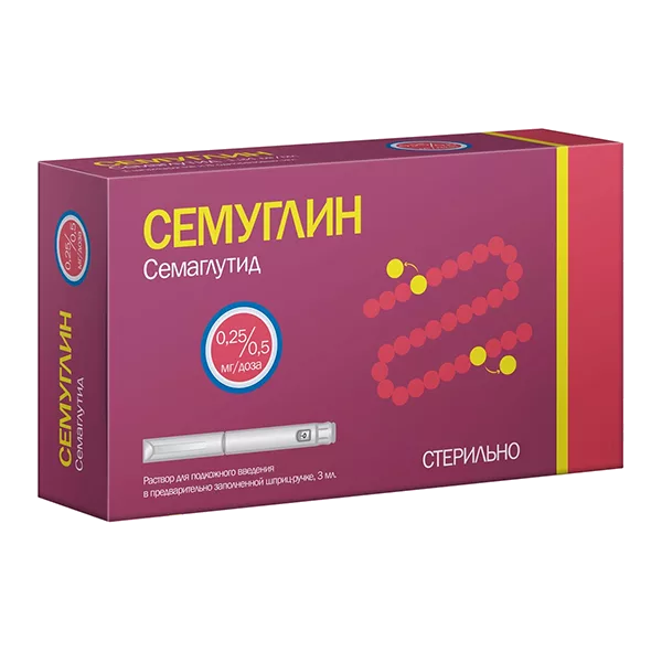 Семуглин 0,25/0,5 мг/доза р-р для п/к вв 3мл N1