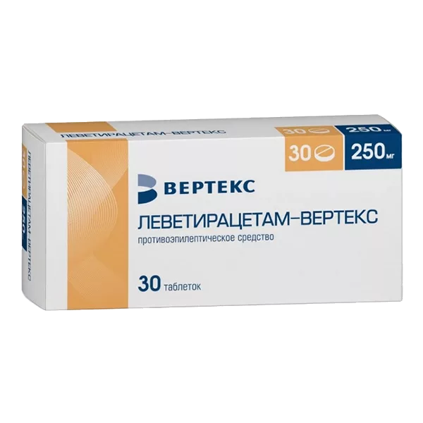 Леветирацетам-ВЕРТЕКС таб п.п.о. 250мг N30