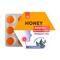 Твёрдый мёд Honey ЛОРИС Медовые леденцы с шалфеем 3г 36г N12