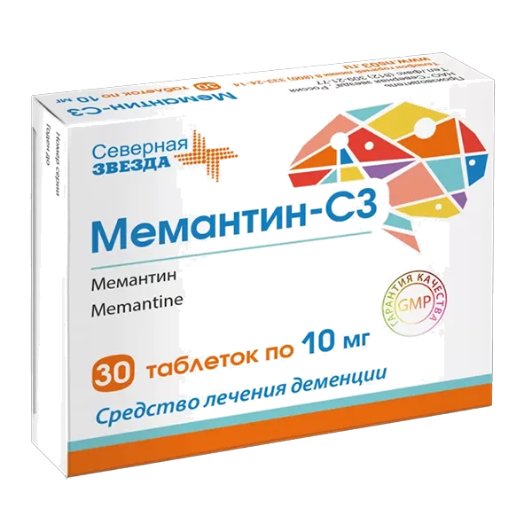 Мемантин-СЗ таб п.п.о. 10мг N30