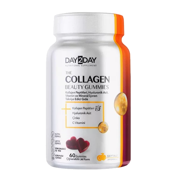 ORZAX Коллаген Бьюти Гаммис DAY2DAY Collagen Beauty Gummies пастилки жев вкус персик 2,7г N60