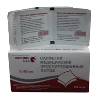 Салфетка спиртовая дезинфицирующая 30х65мм N100