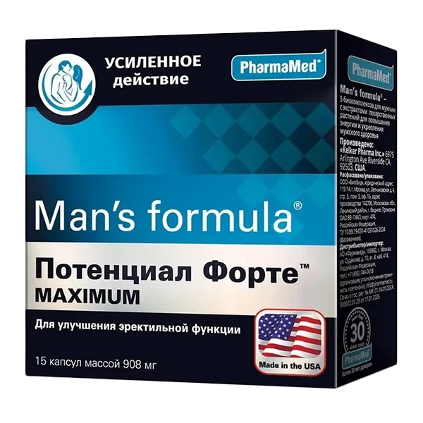Mans formula Потенциал форте максимум капсулы 908мг N15
