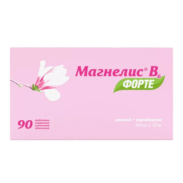 Магнелис В6 форте таб п.п.о. 100мг 10мг N90