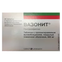 Вазонит таб пролонг высв п.п.о. 600мг N20